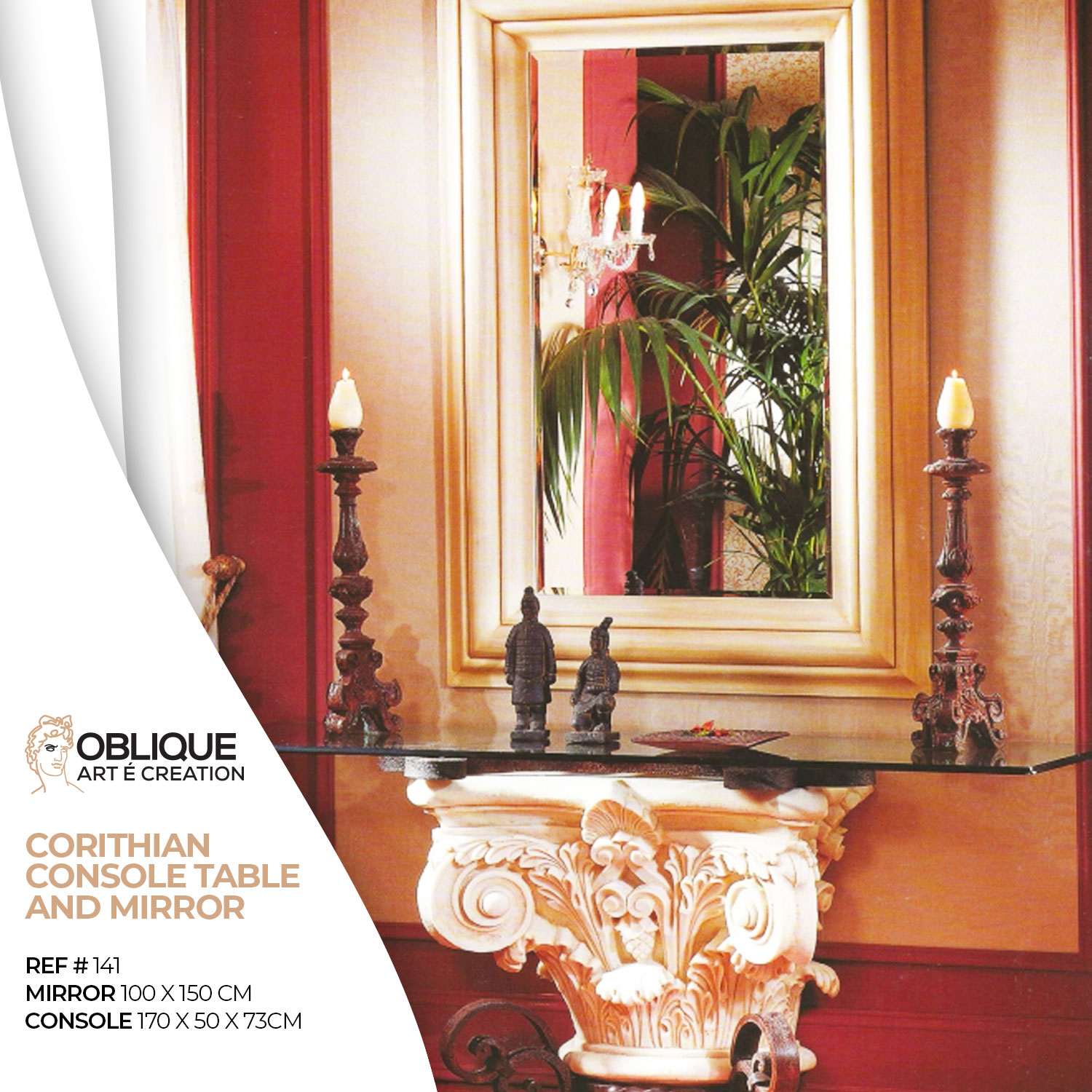 Console Table And Mirror 141 Oblique Art E Creation